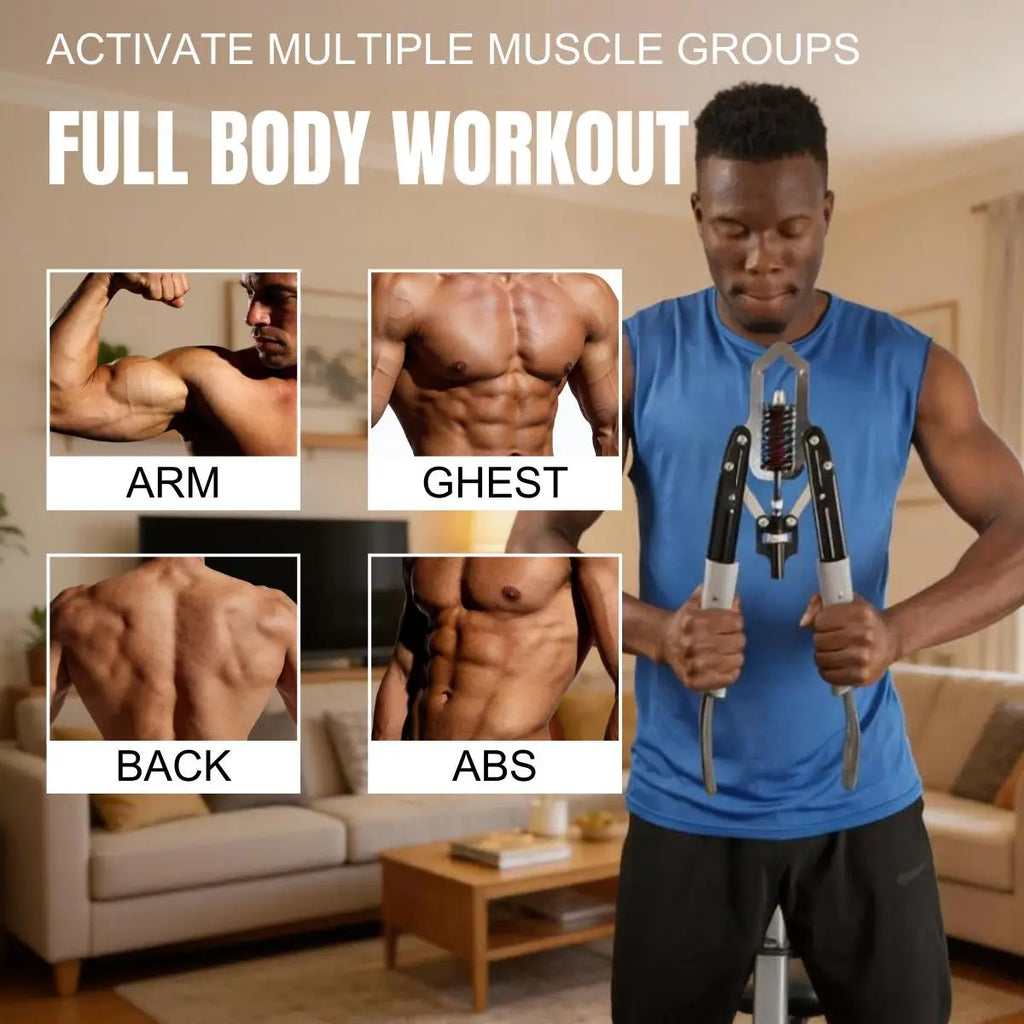 Hydraulic Power Twister Arm Trainer Adjustable 22 to 440lb Chest and Arm Workout Equipment with Smart Rep Counter Portable