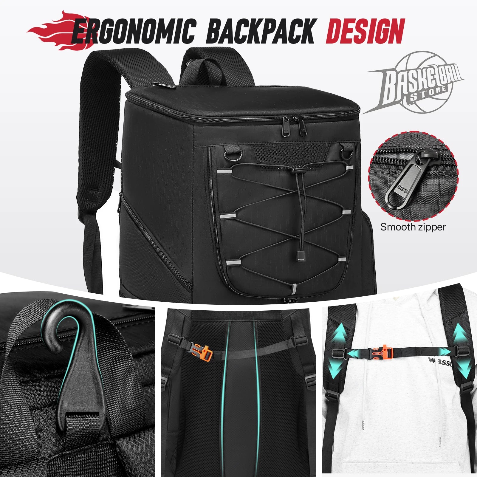 Football Backpack Men Basketball Backpack Outdoor Soccer Storage Bag Training Sports Knapsack with Shoe Compartment