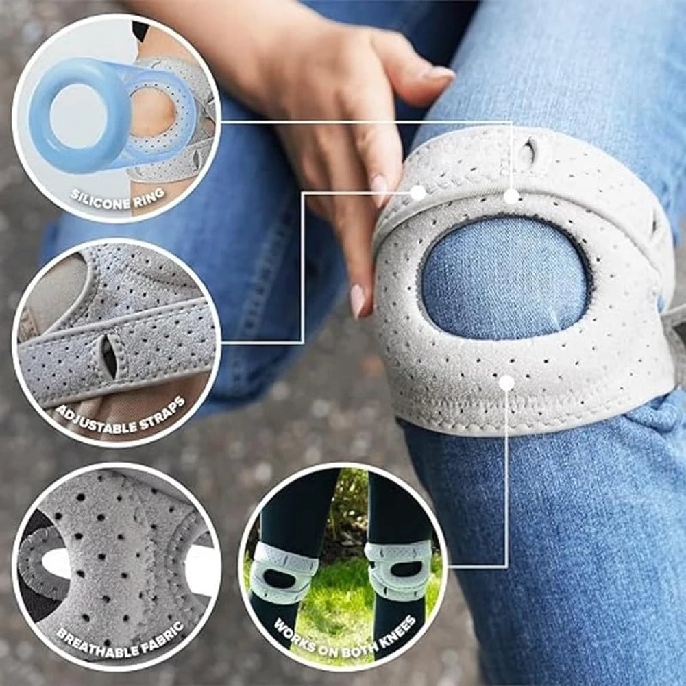 Knee Support Wrap – Adjustable Compression Sleeve with Patella Tendon Strap for Arthritis, Joint Pain, Tendonitis & Ligament Injury Relief