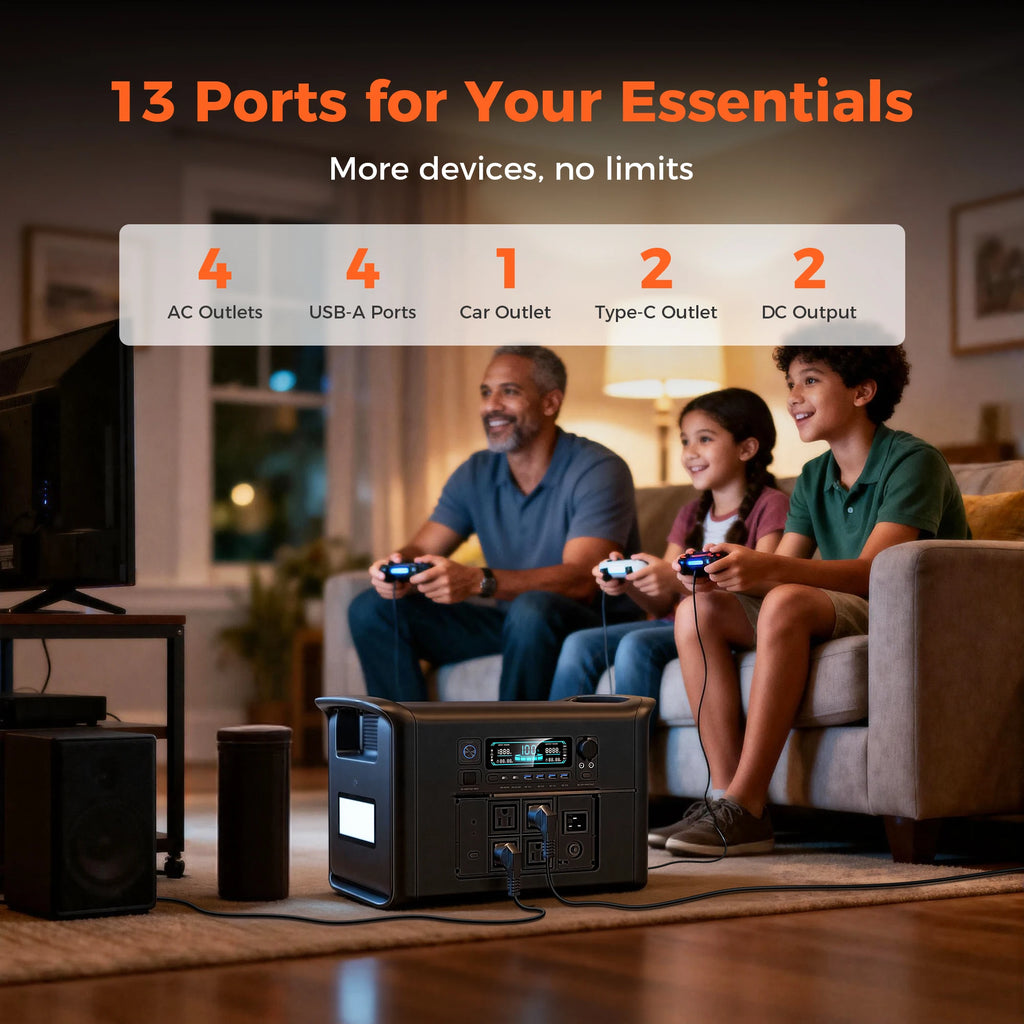 2400W 200W Power Station Outdoor Camping Portable 2048Wh Solar Generator LiFePO4 Battery 110V 192Wh Power Bank Home Backup Emergency Power Supply