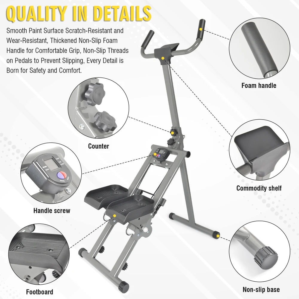 Stair Stepper Machine Vertical Climber with LCD Display Compact Cardio Step Trainer for Full Body Home Workouts