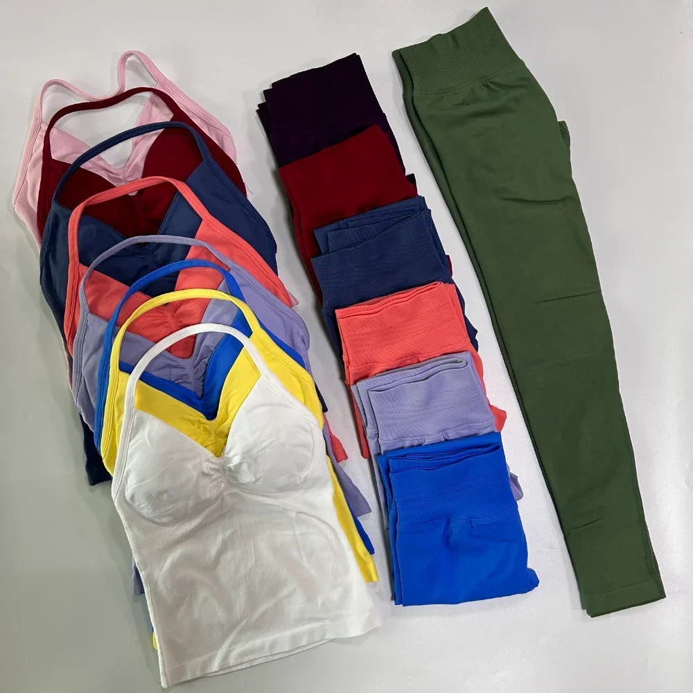 Womens Tank Tops & High Waist Scrunch Yoga Leggings