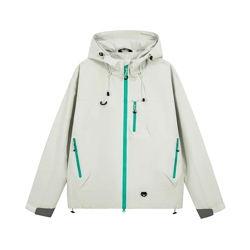 Unisex Waterproof Hiking Jacket Outdoor Hooded Windbreaker for Camping Fishing and Climbing