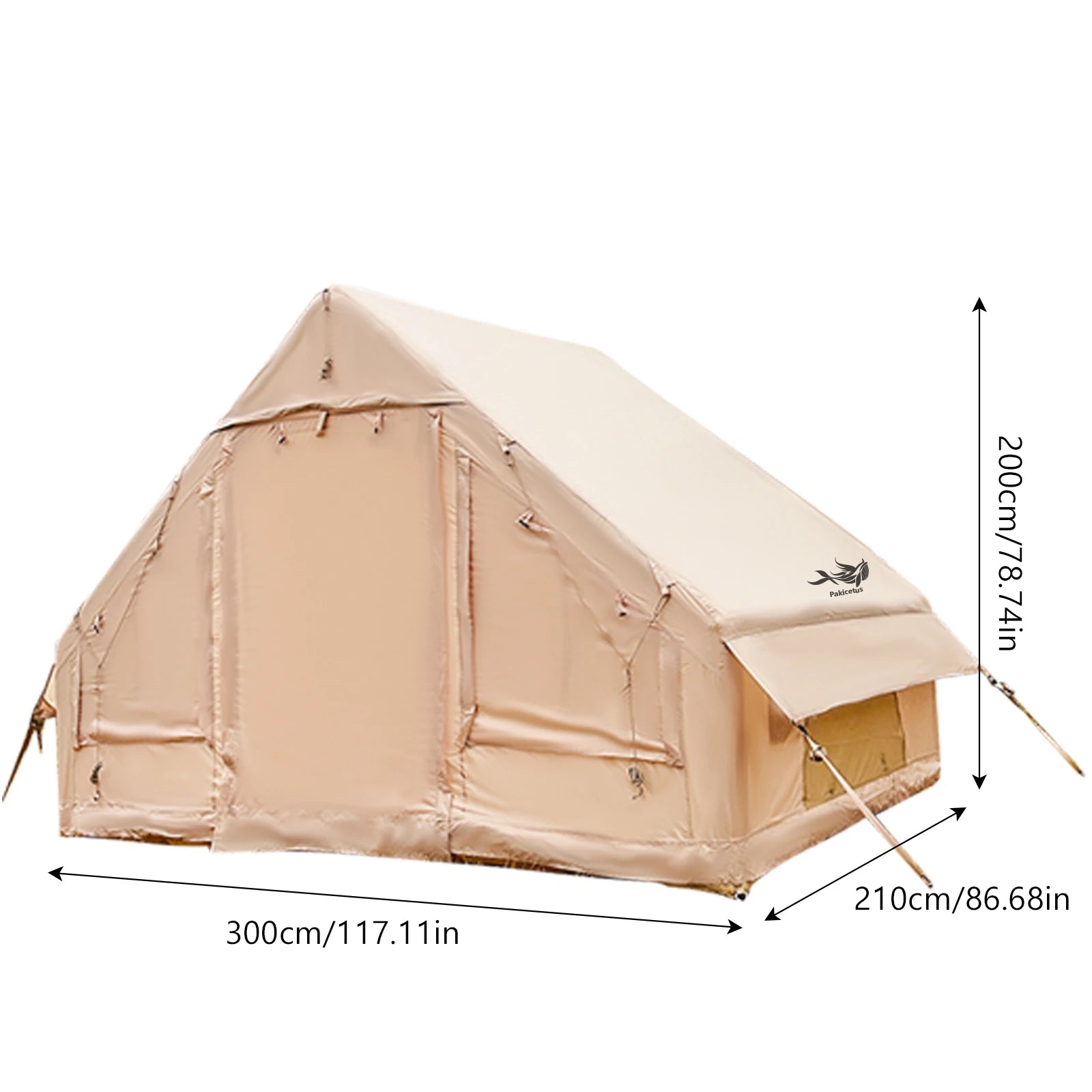 Large Inflatable Camping Tent with Skylight Quick Air Flow and Breathable Mesh Design Summer Glamping Hot Tent