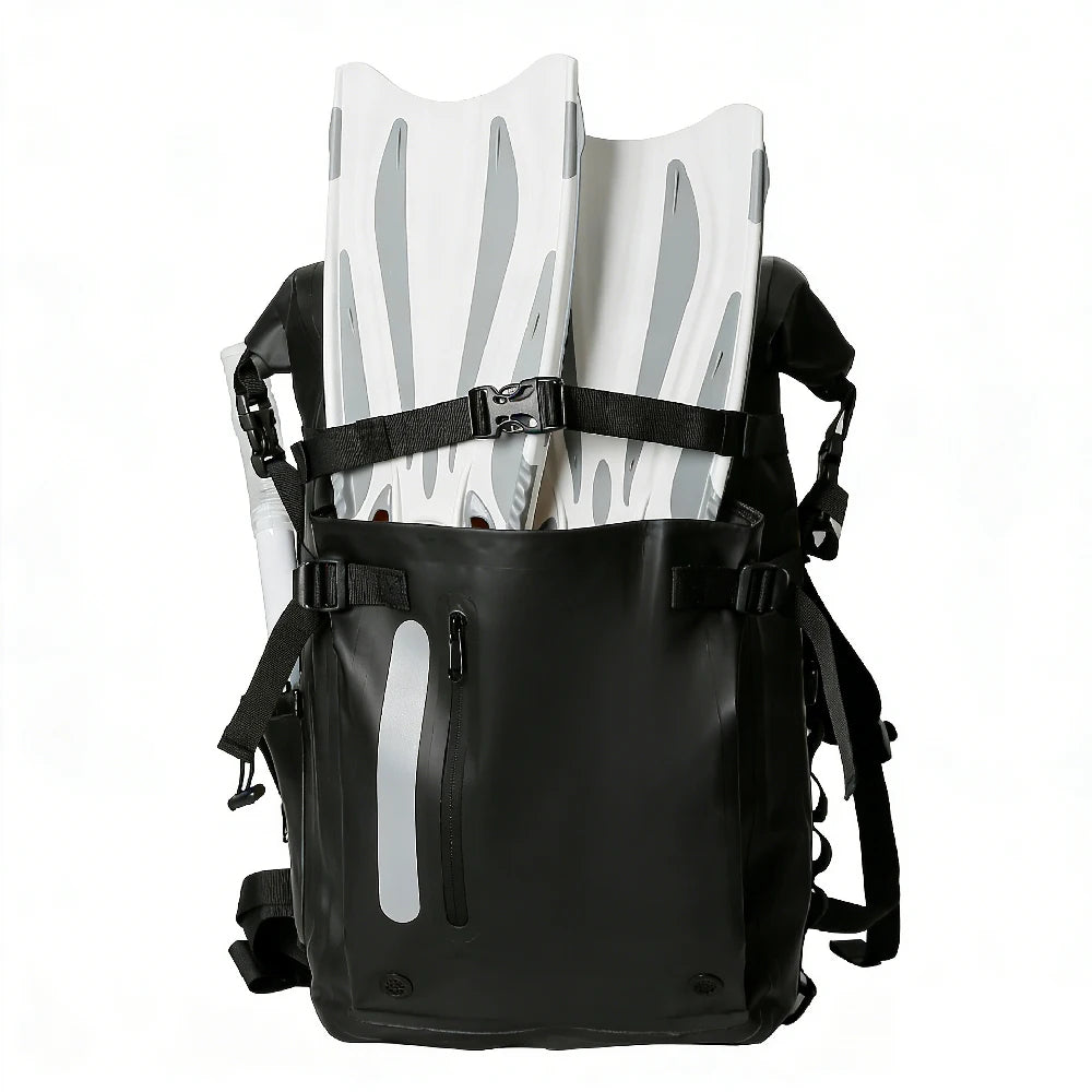 Waterproof Backpack Floating Dry Bag 30L Cushioned Back Hip Strap for Hiking Camping Kayaking Travel Diving Rafting