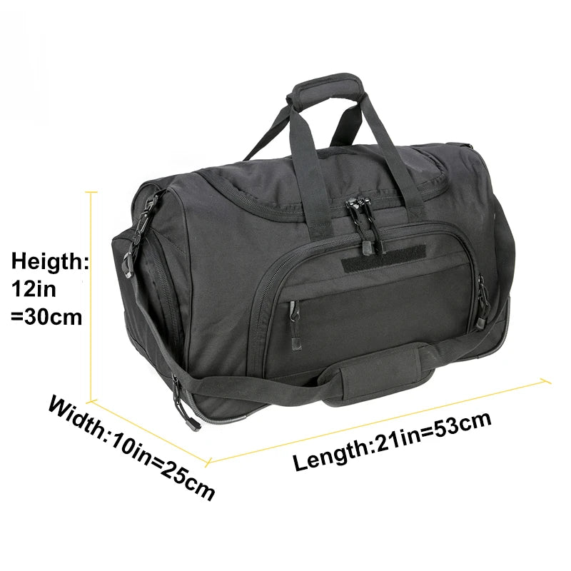 50L Waterproof Gym Bag Men Sports Travel Bag Military Tactical Duffle Outdoor Fitness Training Bag