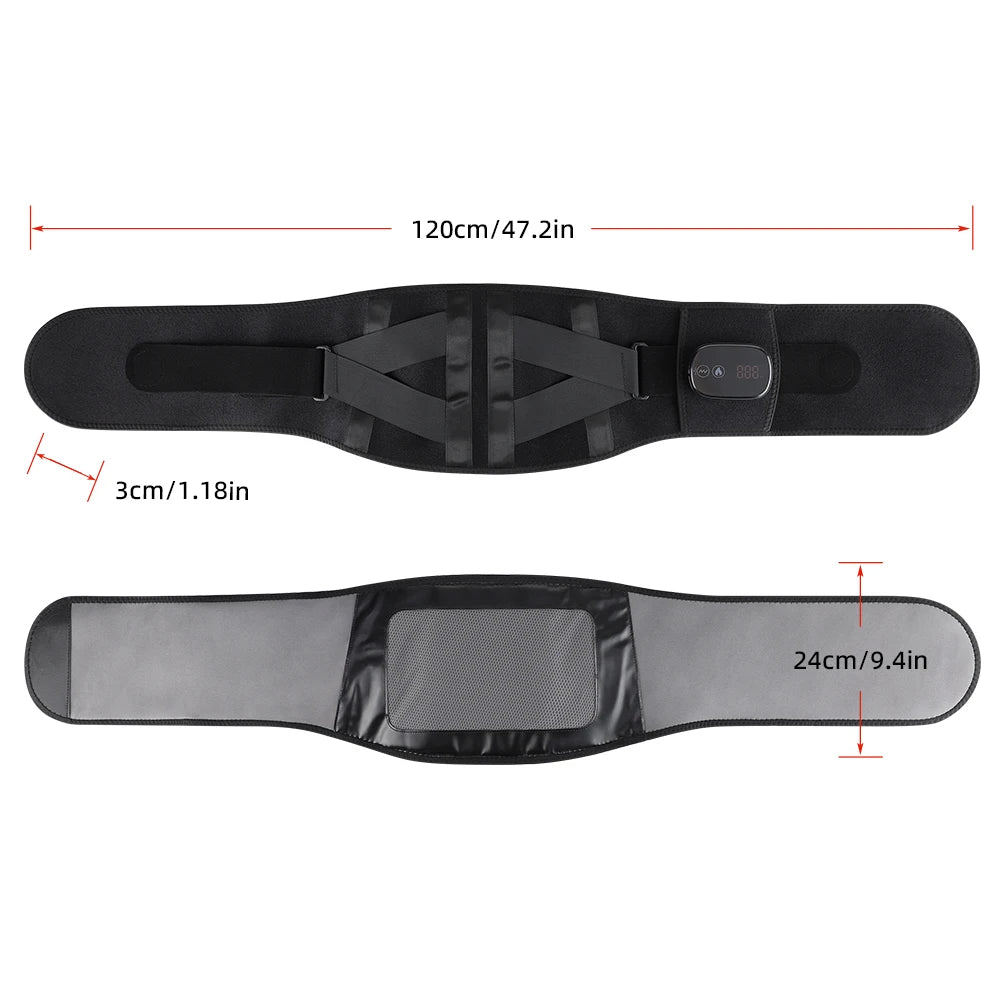 Heating Vibration Massager Belt Red Light Hot Compress Waist Support Brace Waist Back Massage Lumbar Support Belt