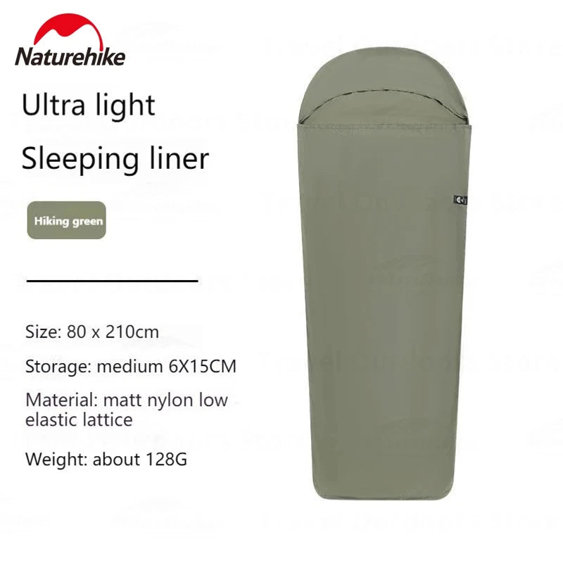 Sleeping Bag Liner 128g Ultralight Single Stretch Envelope Soft Style for Camping and Travel