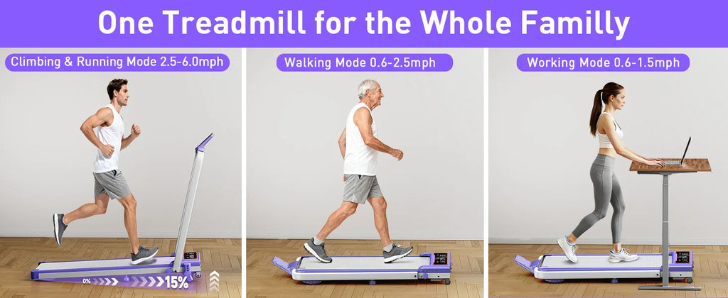 Folding Walking Pad with 15 Percent Incline, RGB Lighting, Dual‑Screen Display, 3.5HP Home Treadmill with 350 lb Capacity and Smart App Integration
