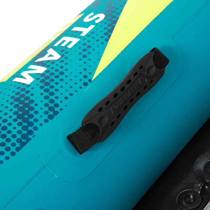 STEAM Aqua Marina Kayak 2025 Upgraded Printing Pattern Reinforced PVC Drop‑Stitch Floor V‑Shape Keel High‑Back Seat Fins and Footrest, Single or Tandem