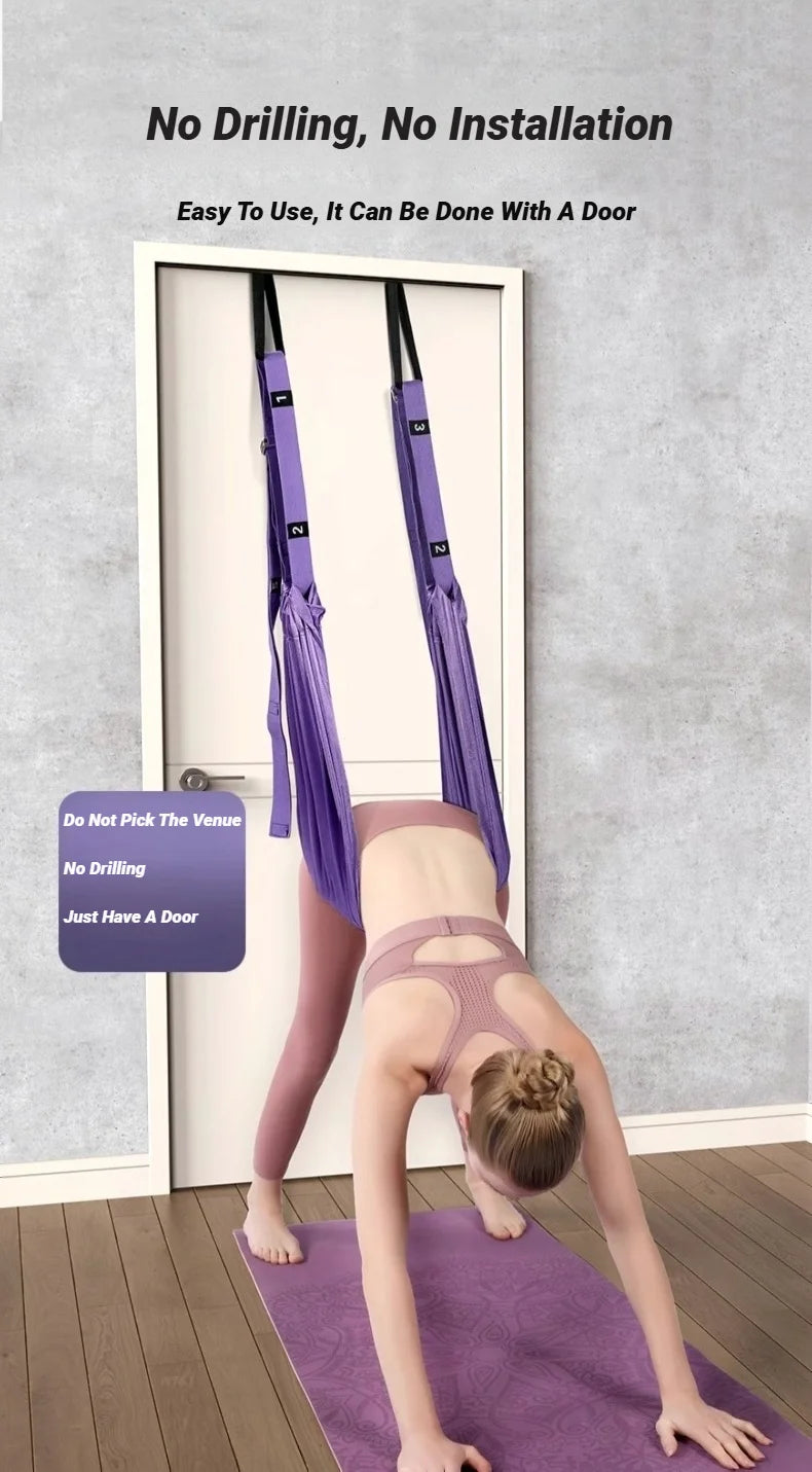 Adjustable Aerial Yoga Stretch Strap — Leg Splits, Flexibility, and Hammock Training