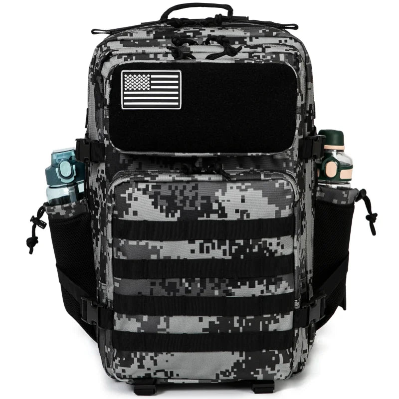 45L Tactical Backpack Survival Bag Hunting MOLLE Backpack Gym Men EDC Outdoor Hiking Rucksack with Bottle Holder