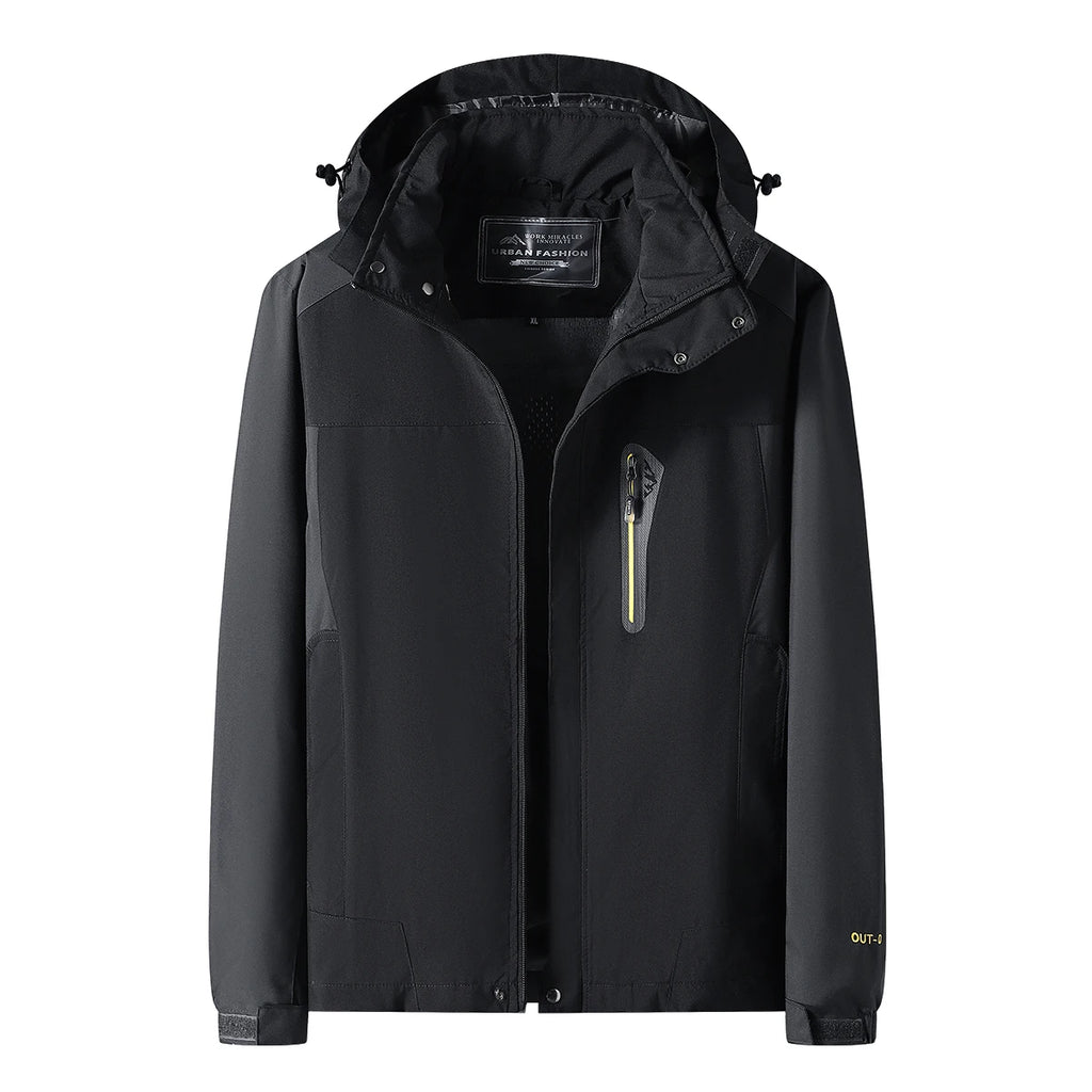 Men’s Waterproof Hiking Jacket Large Size Windproof Outdoor Windbreaker for Camping Hunting Running Trekking Fishing