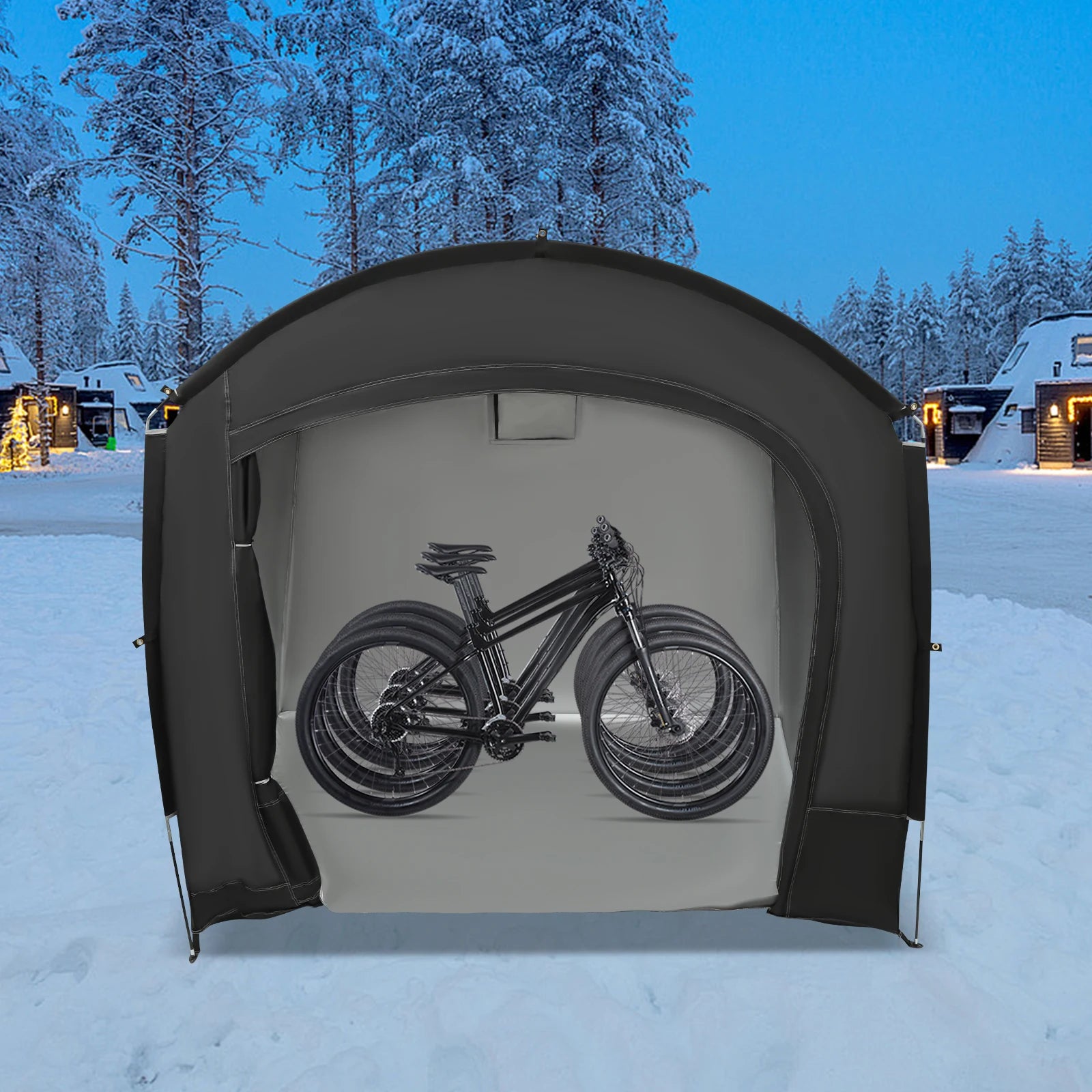Bike Storage Shed for 1 to 4 Bikes Portable Waterproof Bicycle Shelter Tent 220x150x185cm 210D Oxford Cloth Foldable Sunshade Cover