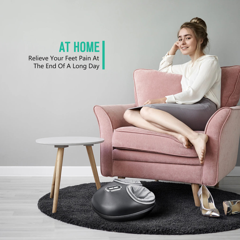 Foot Massager with Heat and Air Compression Shiatsu Kneading Roller for Muscle Relaxation and Stress Relief