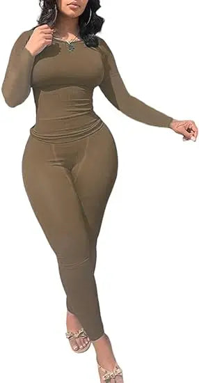 Womens Long sleeve Shirt  and Leggings Set Exercise wear 2 Piece Set