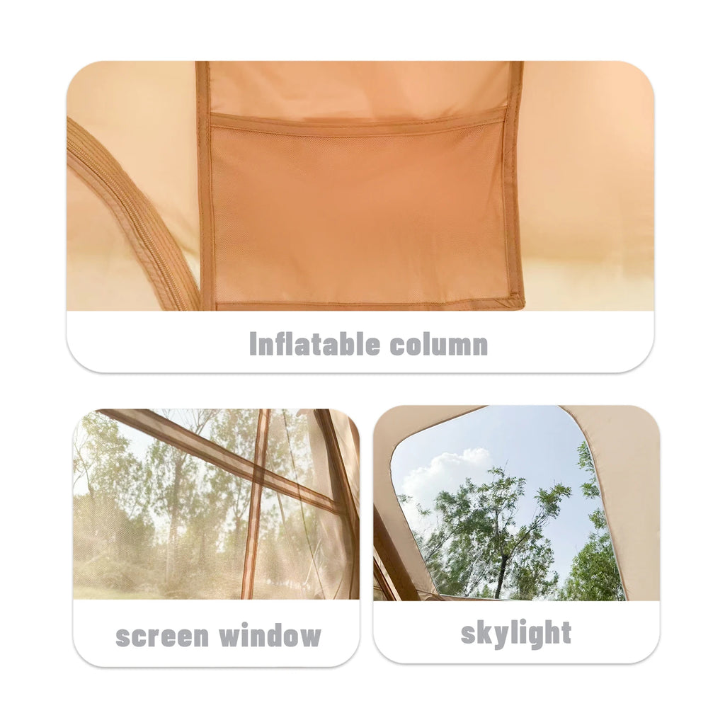 Inflatable Camping Tent Easy Setup Waterproof Windproof Self Supporting Portable Blow Up Tent for Hiking and Outdoor Adventures