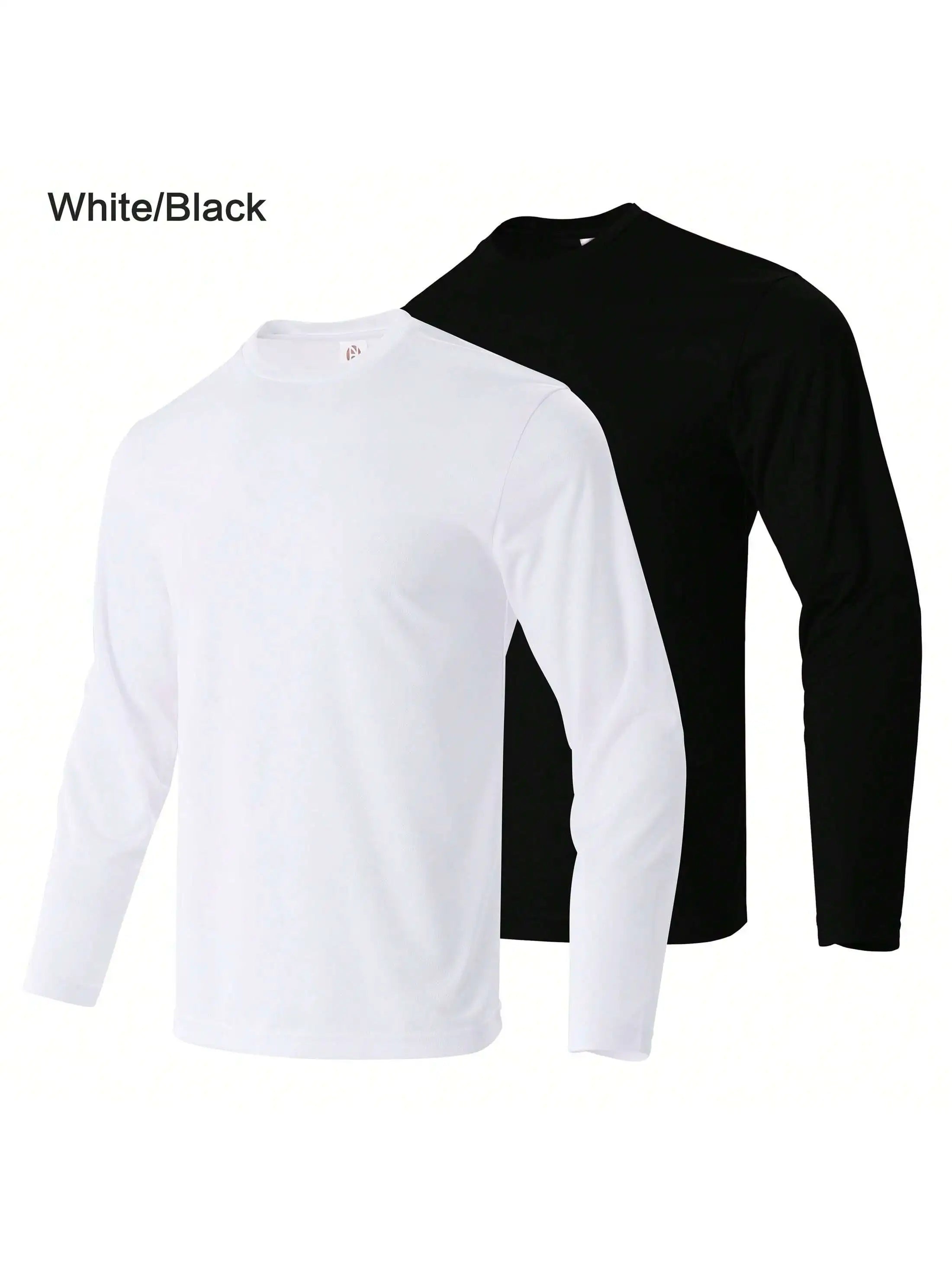 Men Performance Long Sleeve T Shirt Breathable Moisture Wicking Athletic Top Quick Dry Workout Running Outdoor Hiking Daily Casual Sport Tee