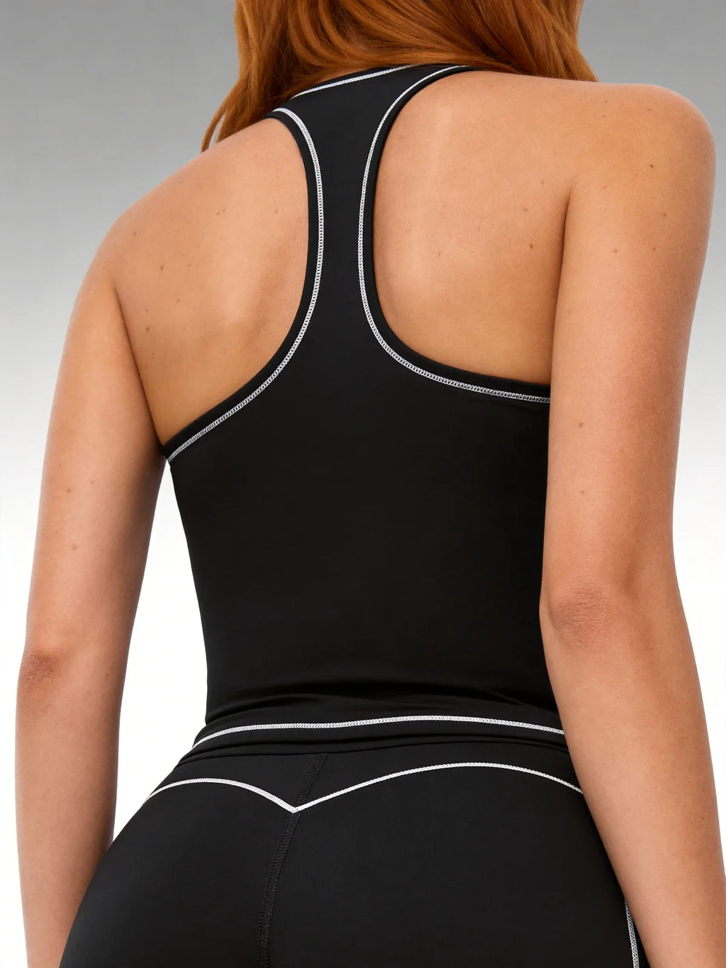 2‑Piece Yoga Set Racing Vest and Shorts with Removable Pads and 4‑Way Stretch Fitness Fabric