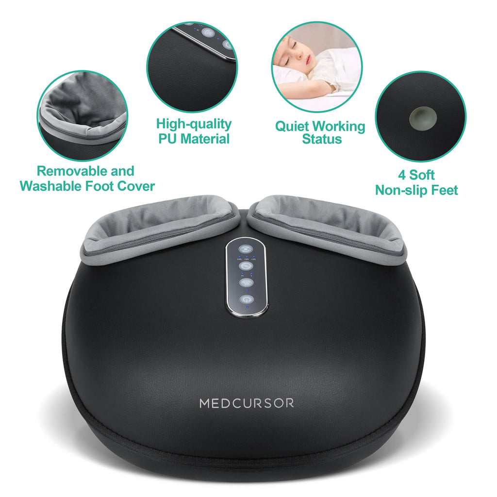 Shiatsu Foot Massager Machine with Heat, Roller Massage for Muscle Relaxation and Pain Relief, Electric Fully Wrapped Foot Massage