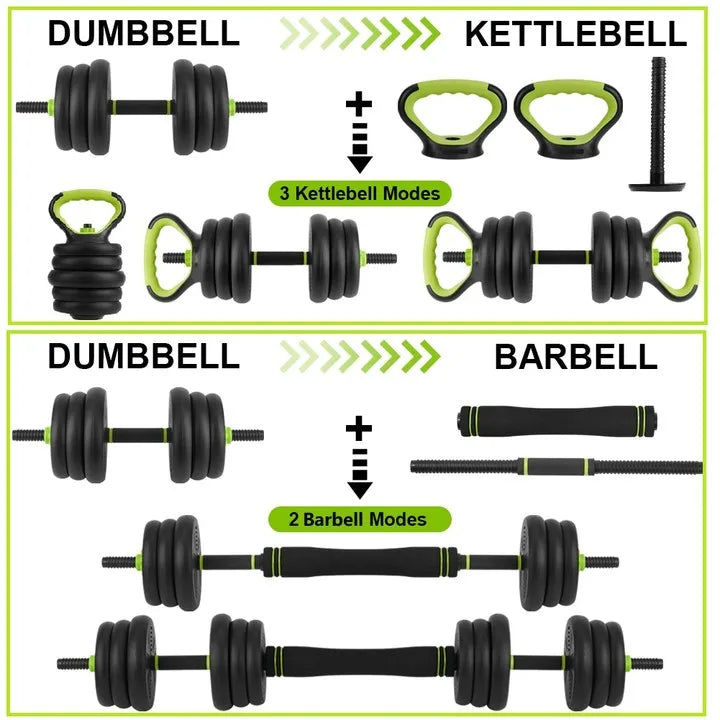 Multi‑Function Adjustable Dumbbells — 44/66/88 lb Free Weight Set with Barbell Connector for Home Training