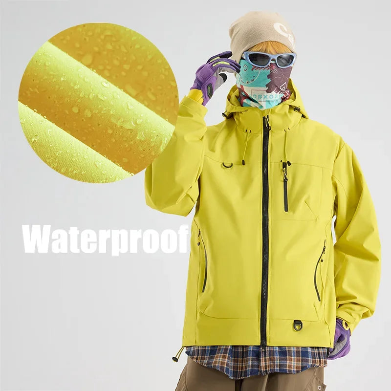 Unisex Waterproof Hiking Jacket Outdoor Hooded Windbreaker for Camping Fishing and Climbing