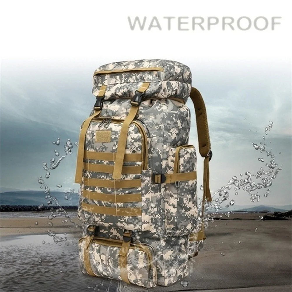 80L 100L Mountaineering Bag Climb Bag Tactical Backpack Large Outdoor Hiking Camping Travel Backpack