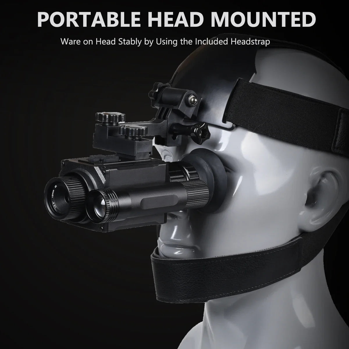 HD 1080P Night Vision Goggles Head Mounted or Helmet Mounted 940nm IR 5X Zoom Night Vision Monocular for Hunting and Camping