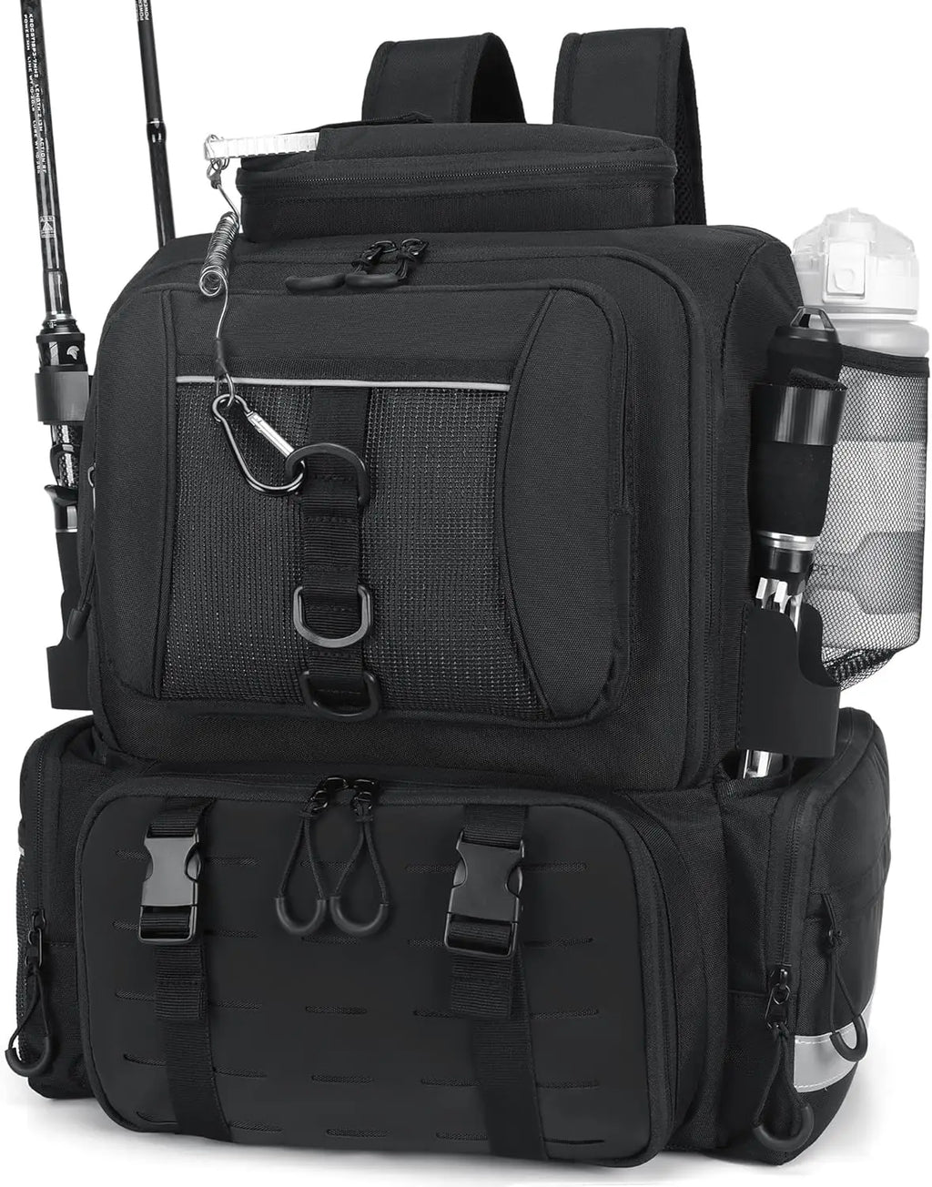 Fishing Backpack Tackle Bag with Tackle Boxes Large Strong Material Fishing Storage Pack