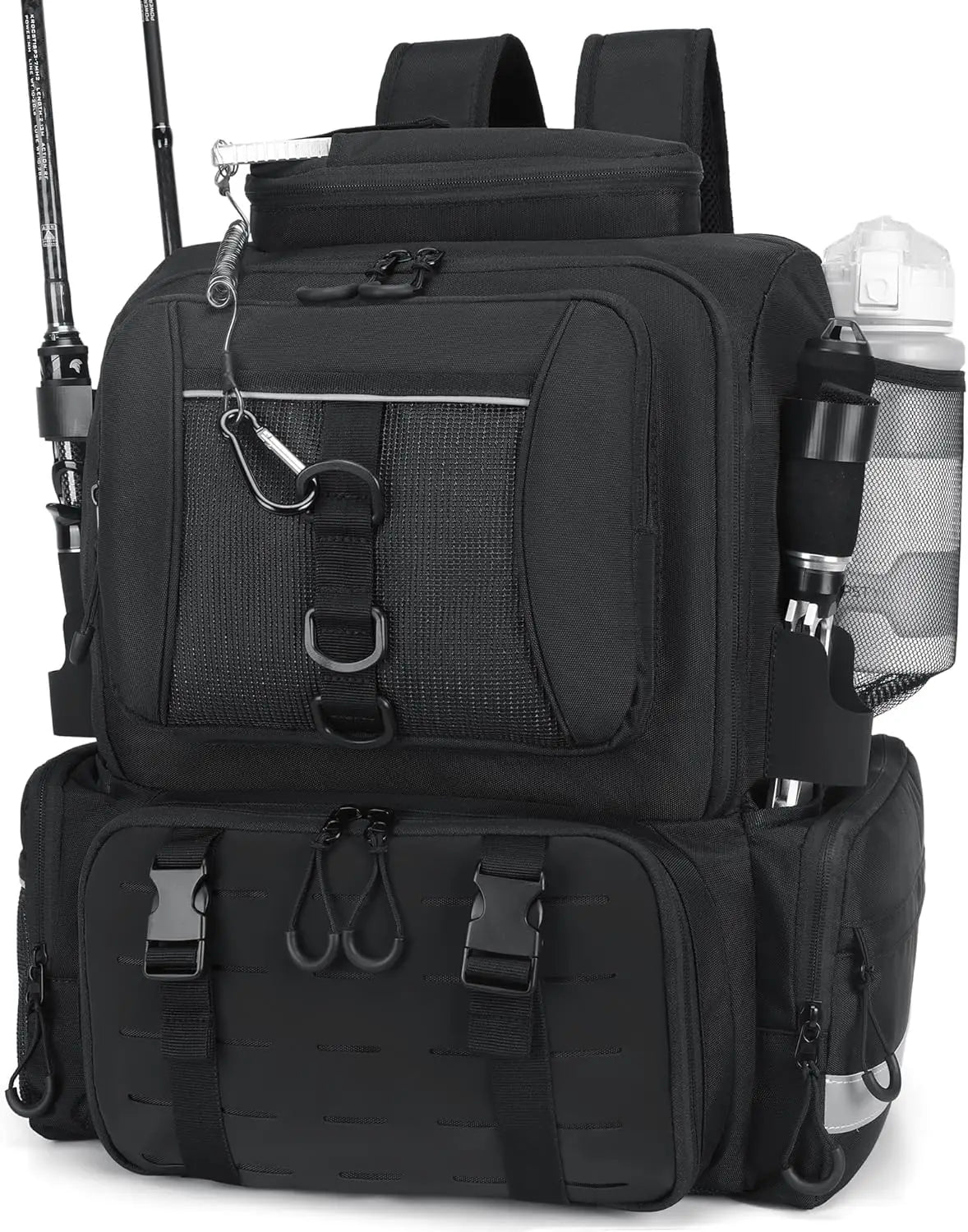 Fishing Backpack Tackle Bag with Tackle Boxes Large Strong Material Fishing Storage Pack