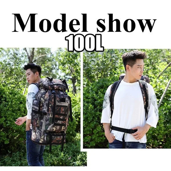 80L 100L Mountaineering Bag Climb Bag Tactical Backpack Large Outdoor Hiking Camping Travel Backpack