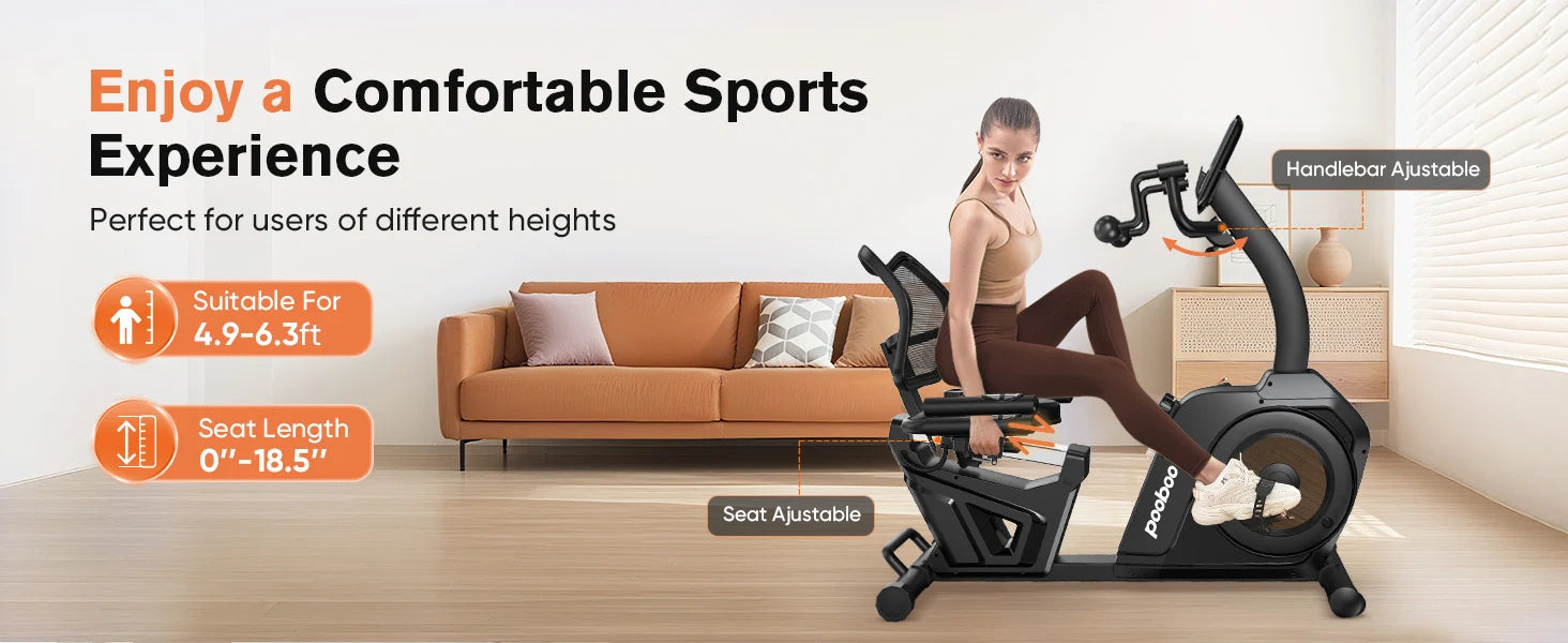 Recumbent Exercise Bike for Home Use Stationary Bike with Arm Exerciser Magnetic Recumbent Bike with Ergonomic Seat
