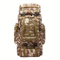 Men’s Backpack for Mountain Climbing Heavy Duty Double‑Shoulder Travel Bag with Removable National Flag Patch Accessory