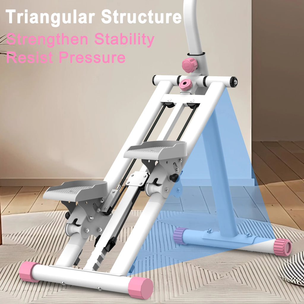 Stair Stepper with Resistance Full Body Vertical Climber for Home Workouts with Adjustable Handlebar and Compact Stable Frame