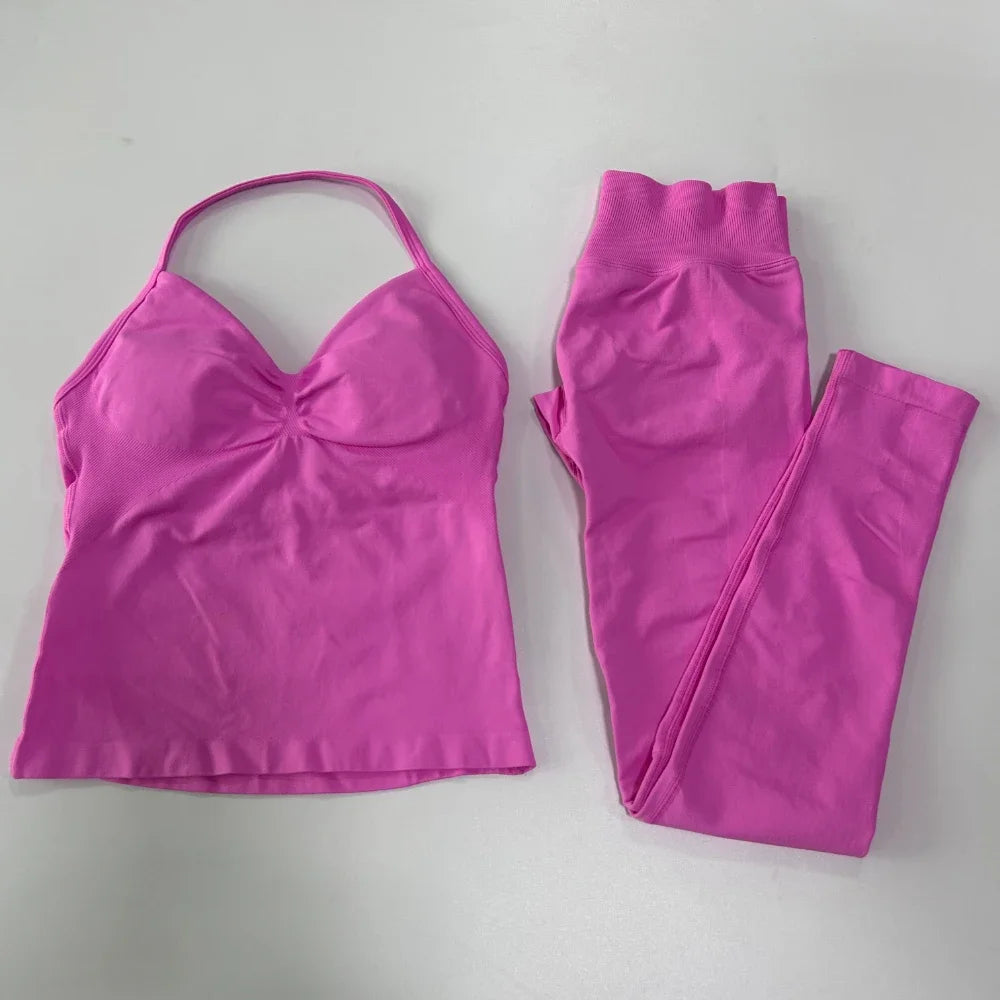 Womens Tank Tops & High Waist Scrunch Yoga Leggings