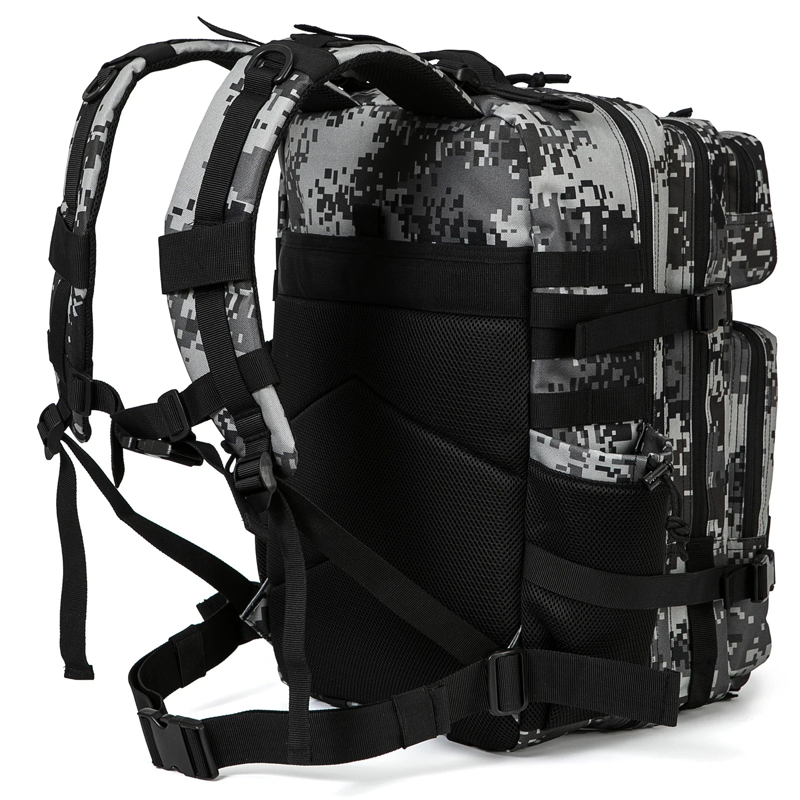 45L Tactical Backpack Survival Bag Hunting MOLLE Backpack Gym Men EDC Outdoor Hiking Rucksack with Bottle Holder