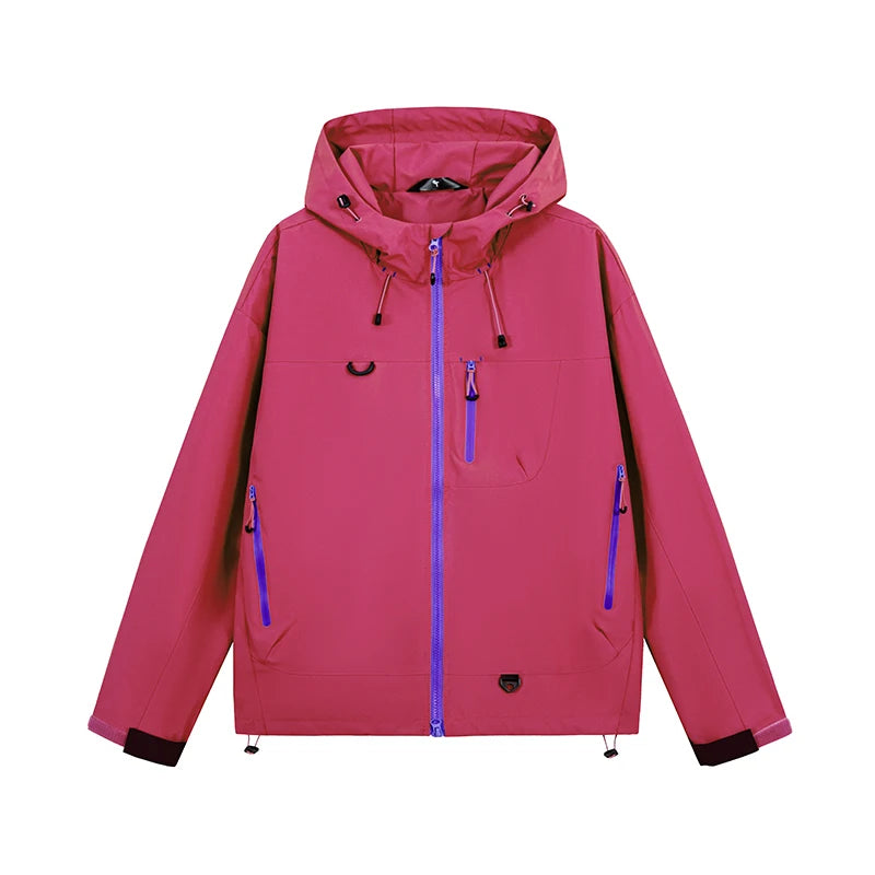 Unisex Waterproof Hiking Jacket Outdoor Hooded Windbreaker for Camping Fishing and Climbing