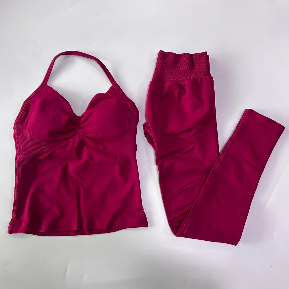 Womens Tank Tops & High Waist Scrunch Yoga Leggings