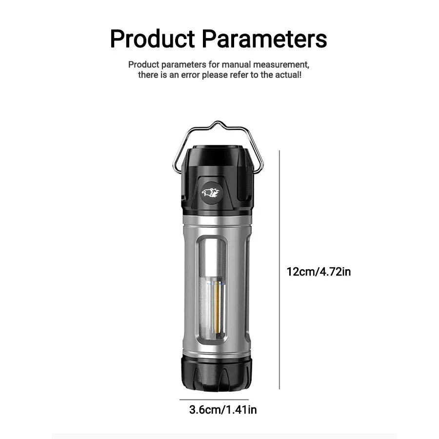Camping Light Lightweight Handheld Torch 5 Lighting Modes Rechargeable Tent Lamp for Patio Climbing with 8 Light Filaments