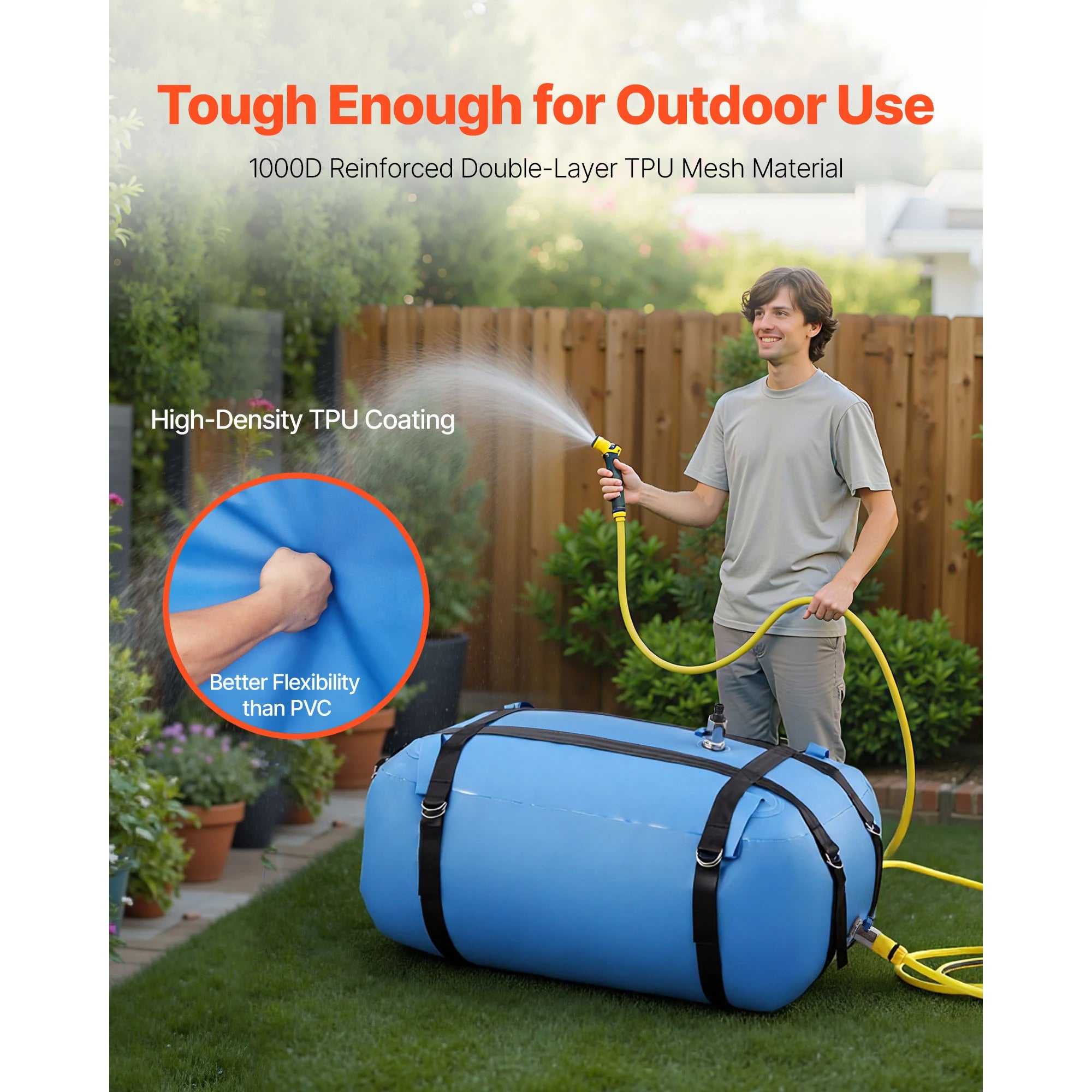 Water Storage Bladder TPU Soft Water Bag Portable Collapsible Water Storage Container for Camping and Outdoor Irrigation