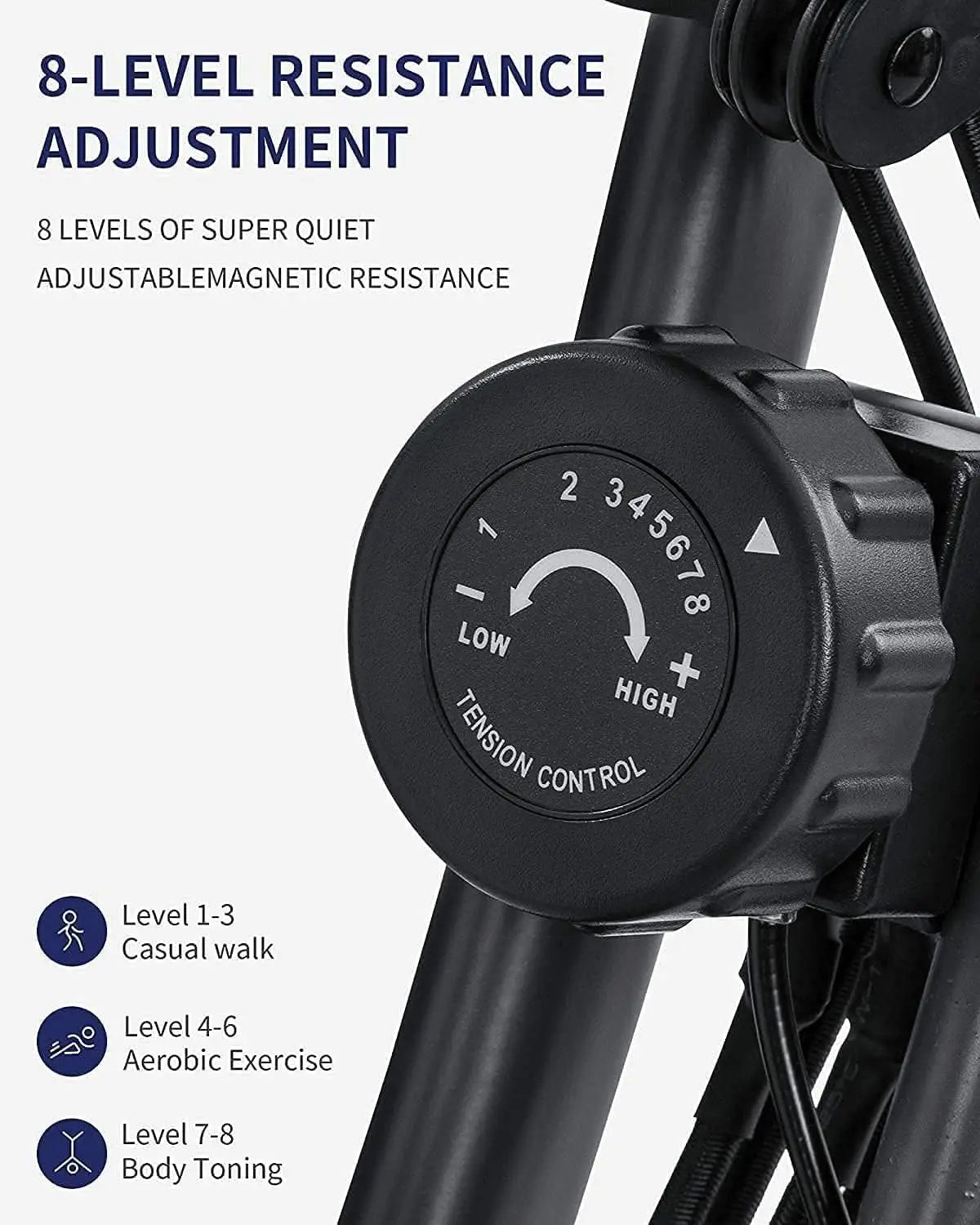 Folding Magnetic Upright Exercise Bike — Quiet Stationary Indoor Cycling Bike with Pulse Sensors & LCD Display