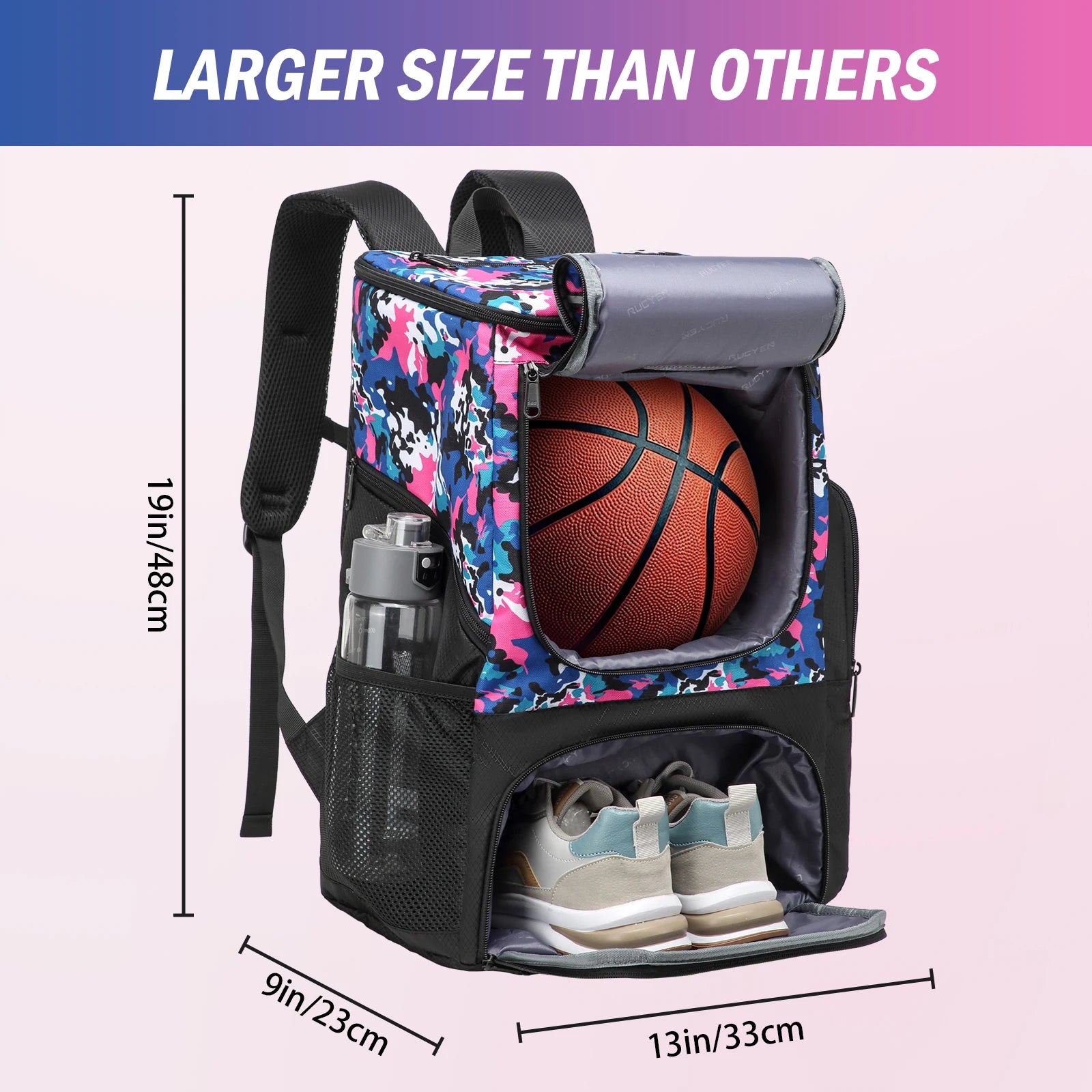 Football Backpack Men Basketball Backpack Outdoor Soccer Storage Bag Training Sports Knapsack with Shoe Compartment
