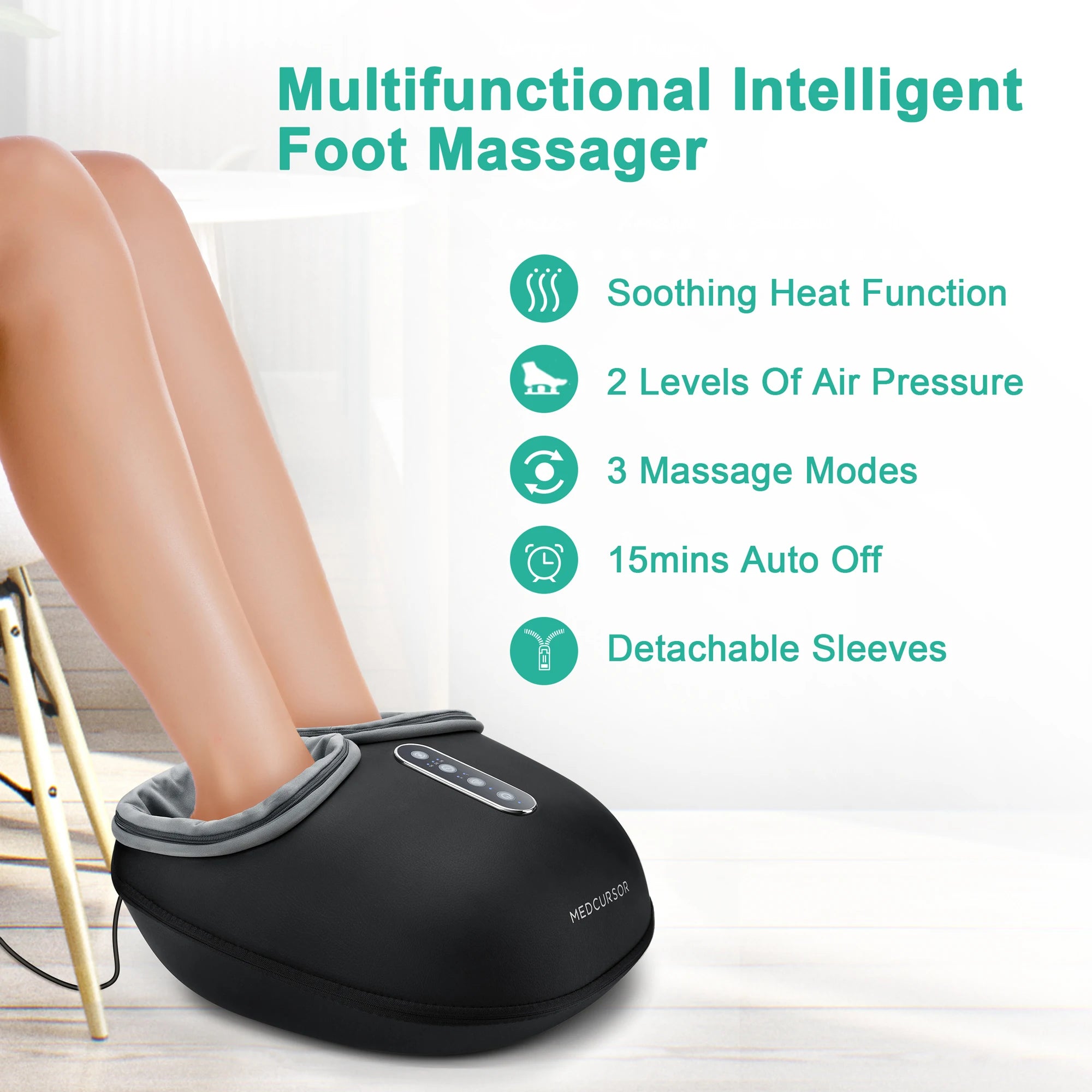 Shiatsu Foot Massager Machine with Heat, Roller Massage for Muscle Relaxation and Pain Relief, Electric Fully Wrapped Foot Massage
