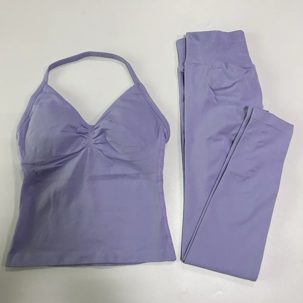 Womens Tank Tops & High Waist Scrunch Yoga Leggings