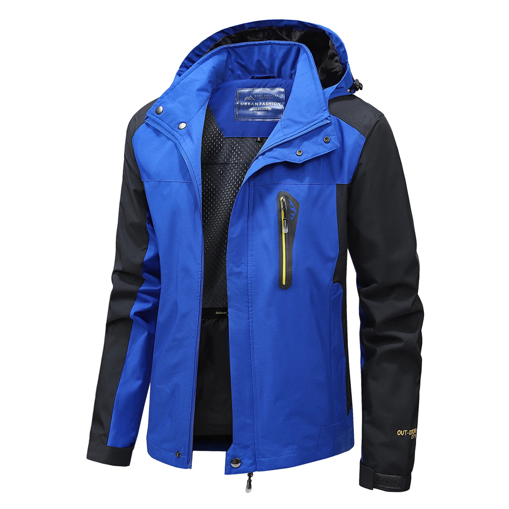 Men’s Waterproof Hiking Jacket Large Size Windproof Outdoor Windbreaker for Camping Hunting Running Trekking Fishing