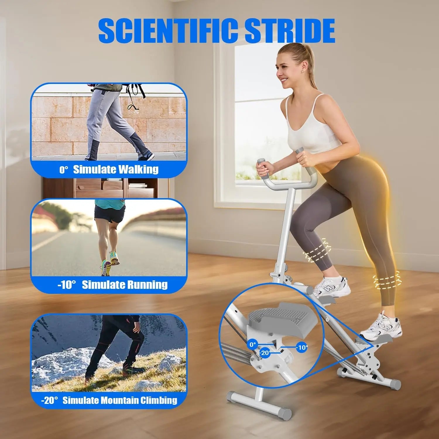 Steppers for Exercise at Home Stair Stepper with Handlebar and Foldable Stepper Climber Exercise Machine Cardio Trainer