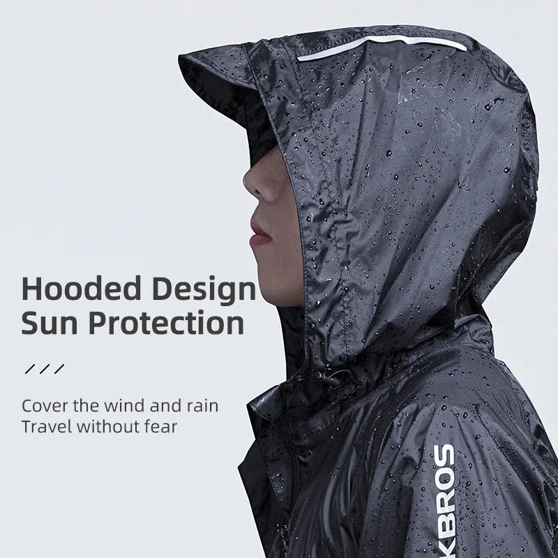 Cycling Raincoat Outdoor Rain Jacket Men Breathable Reflective Hooded Waterproof Windbreaker