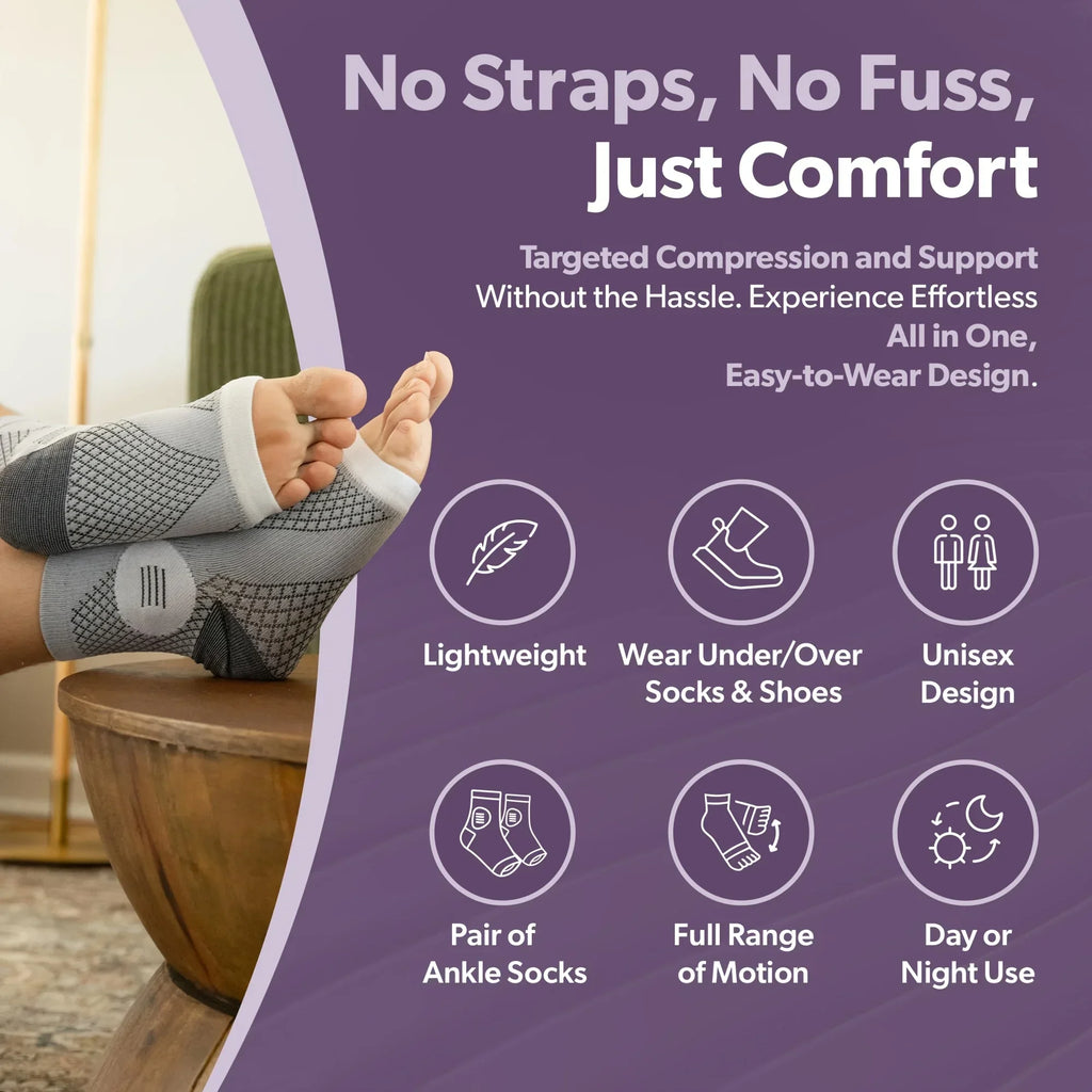 Performance Compression Foot Sleeves — Open‑Toe Arch & Ankle Support Socks for Comfort & Stability