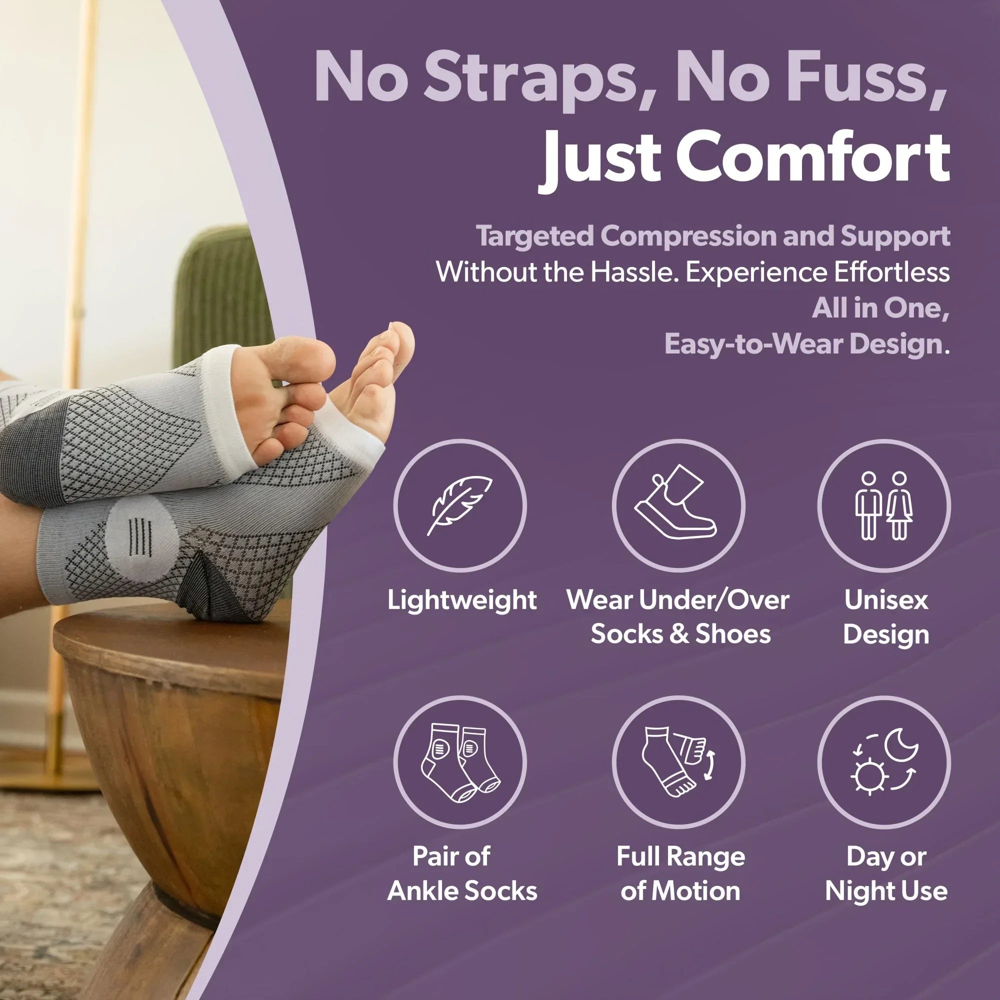 Performance Compression Foot Sleeves — Open‑Toe Arch & Ankle Support Socks for Comfort & Stability