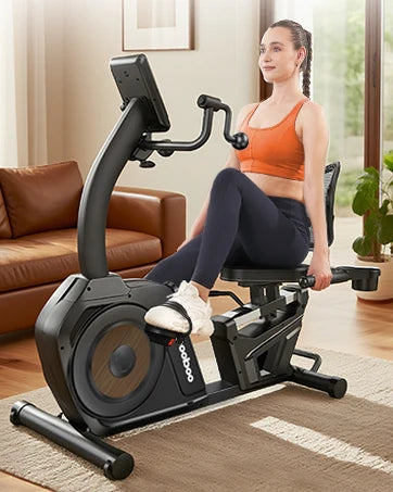Recumbent Exercise Bike for Home Use Stationary Bike with Arm Exerciser Magnetic Recumbent Bike with Ergonomic Seat